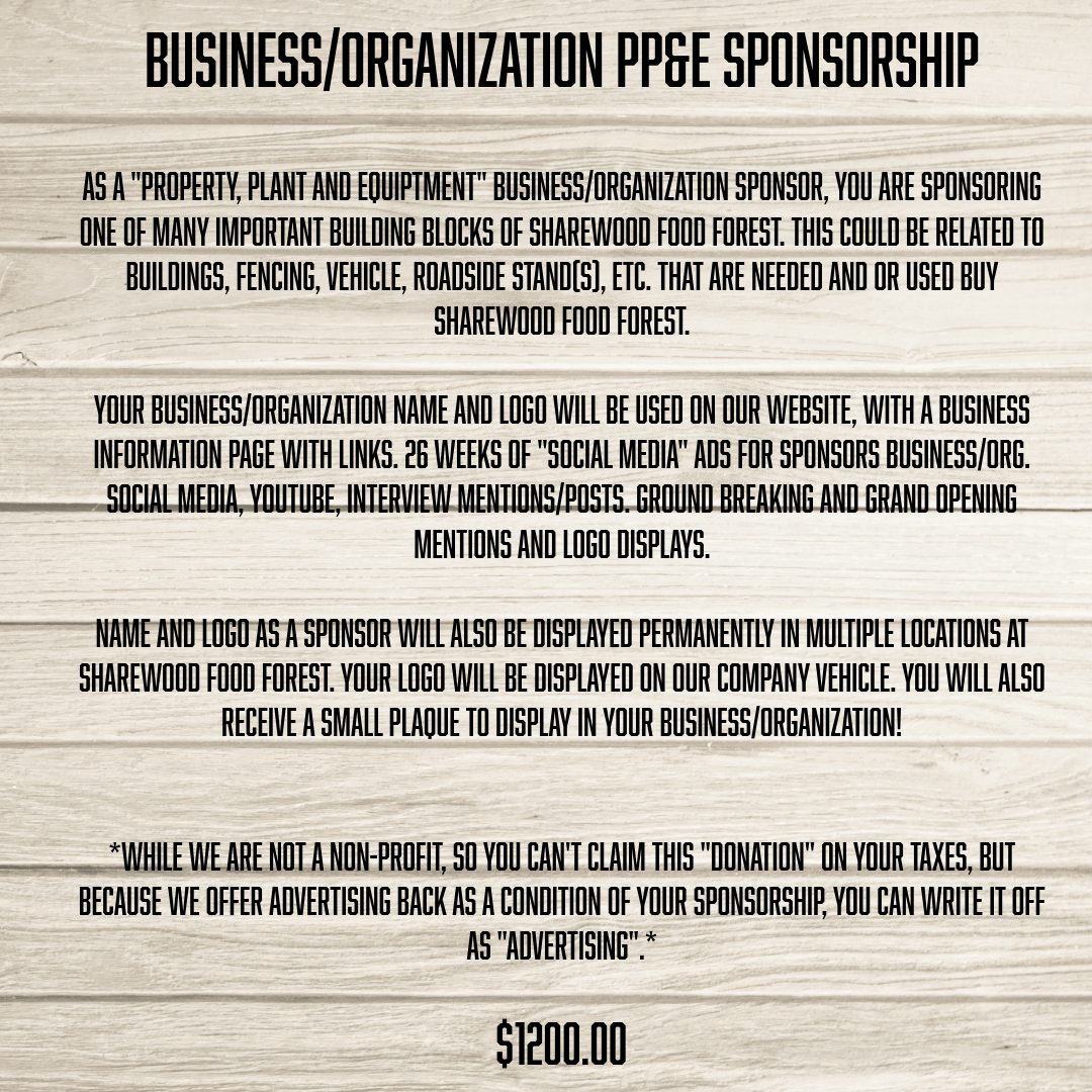 Business/Organization PP&E Sponsor