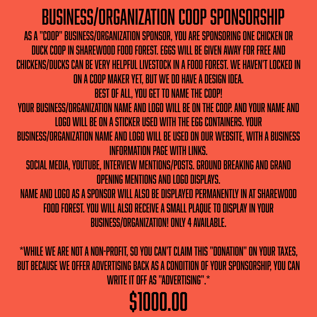 Business/Organization Coop Sponsorship