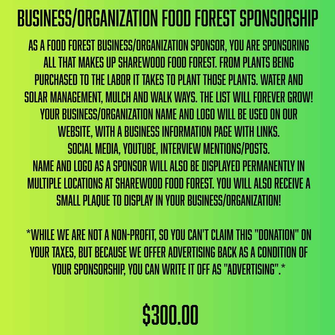 Business/Organization Food Forest Sponsorship