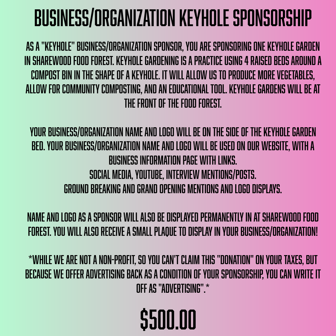 Business/Organization Keyhole Garden Sponsorship