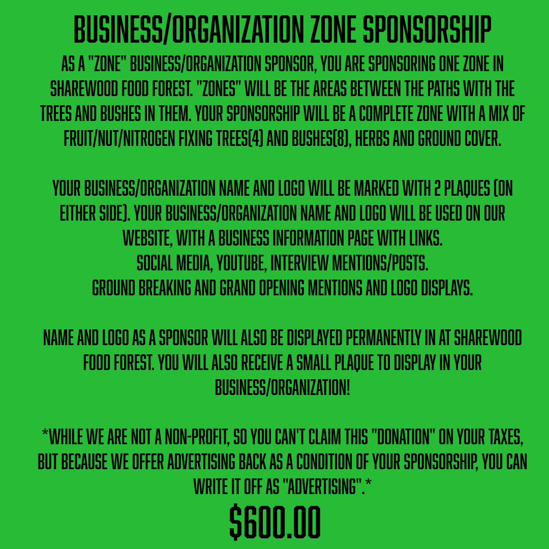 Business/Organization Zone Sponsorship