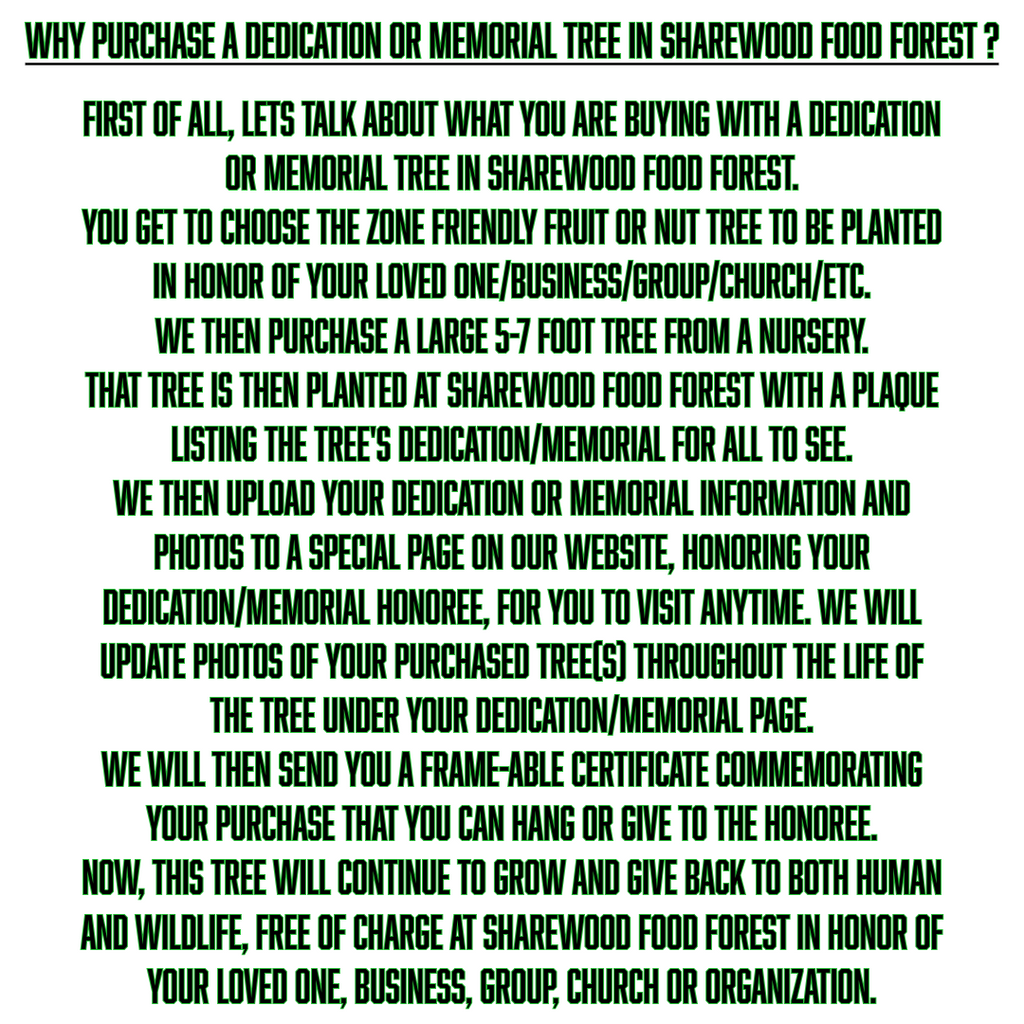 A Memorial Fruit or Nut Tree