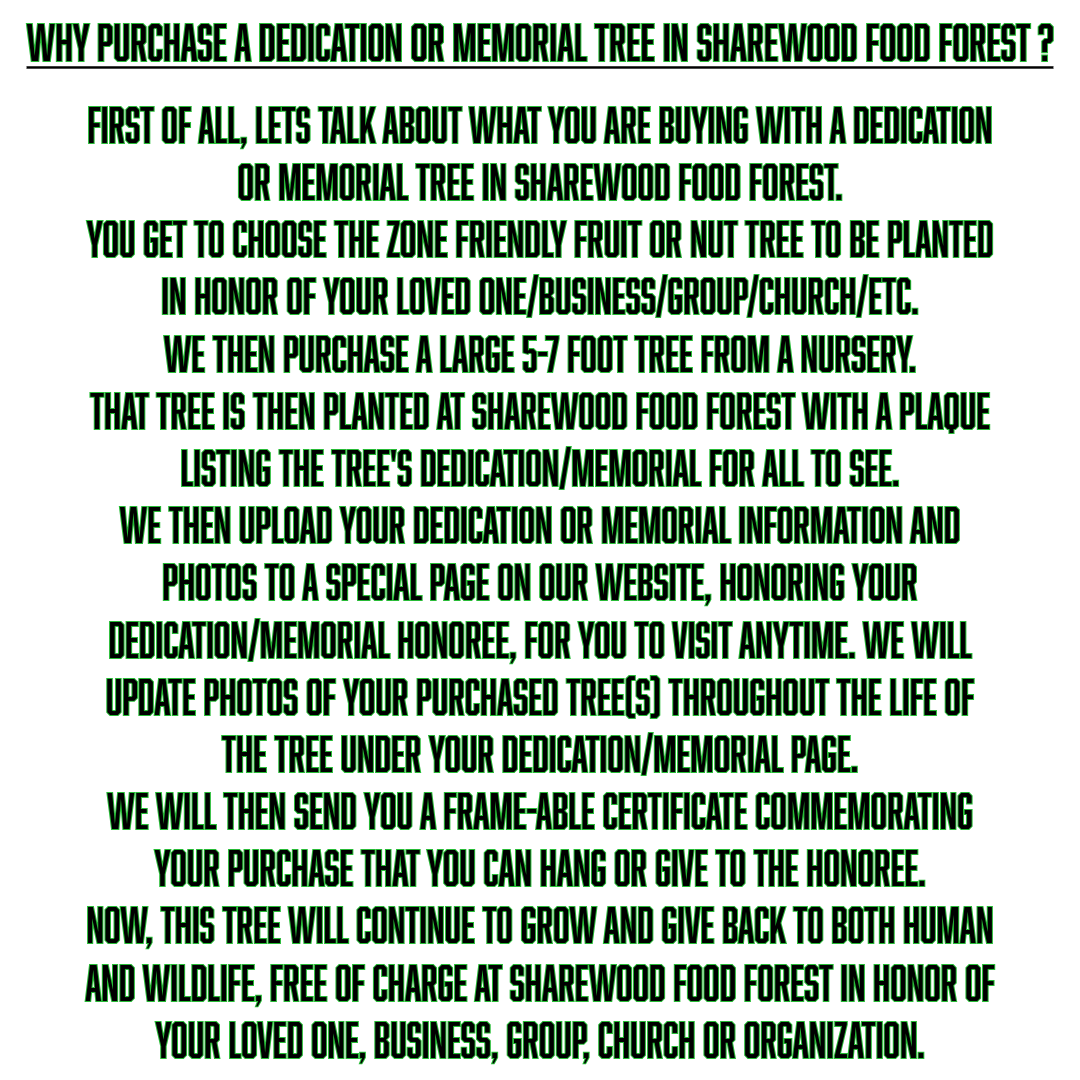 A Dedication Fruit or Nut Tree