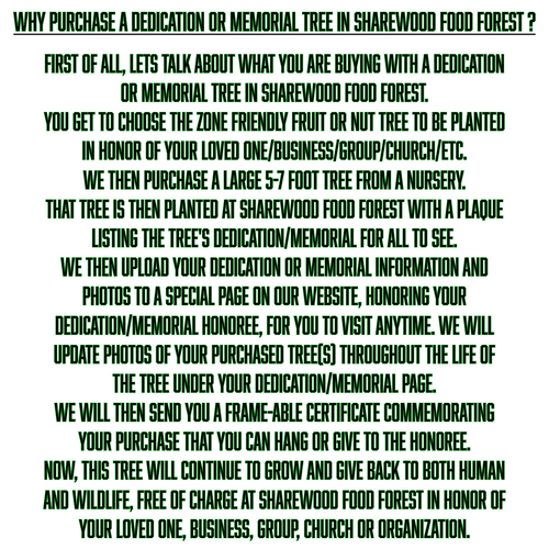 A Dedication Fruit or Nut Tree